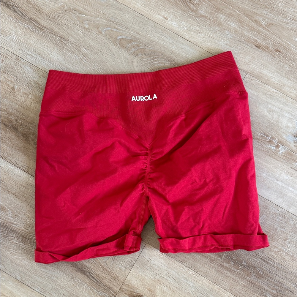 Aurora Red Athletic Shorts